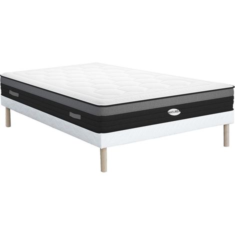 Set AMARANTE di NATUREA: Rete + Materasso ibrido molle insacchettate 7 zone memory foam 160X200 cm (1/5)