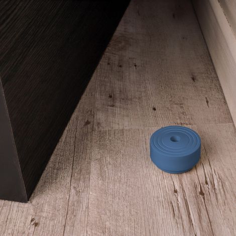 Ouvre&Déco – Butée de porte sol ROND, Caoutchouc bleu