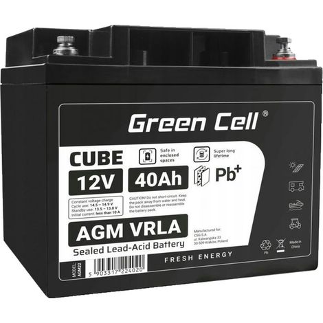 AGM-Batterie Green Cell AGM12V40AH 12 V 40 Ah IP54