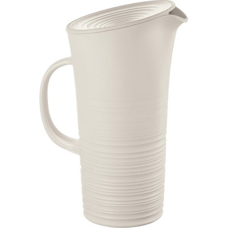 Guzzini Tierra Caraffa con Coperchio, Post Consumed Recycled Poliestereastic, Bianco Latte, 01 (1/4)