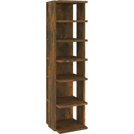 Zapatero madera contrachapada roble ahumado 27,5x27x102 cm vidaXL