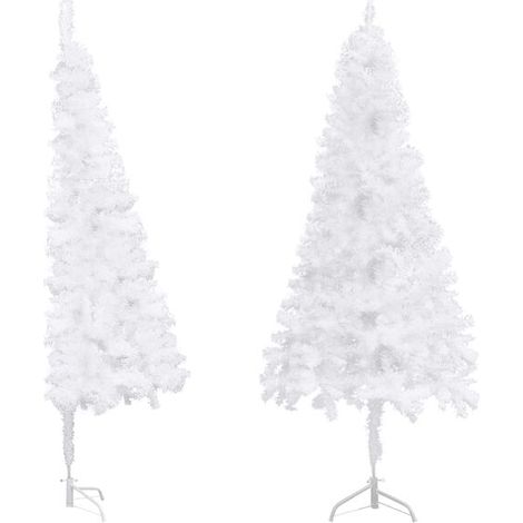 Sapin de Noël artificiel d'angle en PVC blanc de 240 cm (1/5)