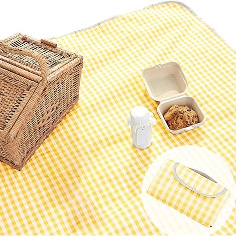 Coperta da picnic, coperta da spiaggia, coperta da festival, a quadri, idrorepellente e antisabbia, pieghevole, per più persone, per attività all'aperto come campeggio, escursionismo (1/5)