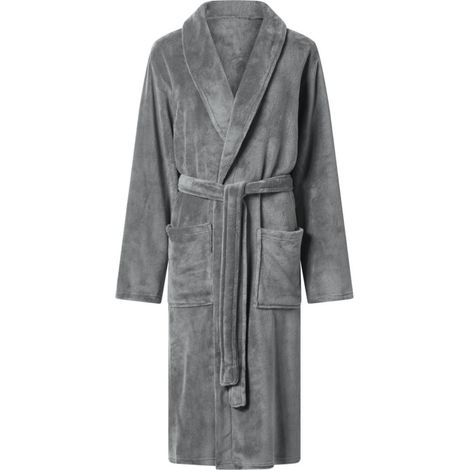 LIDL-Peignoir unisexe-Taille XL-Gris foncé-Polyester recyclé GRS-Confort moelleux-Voir photos (1/4)
