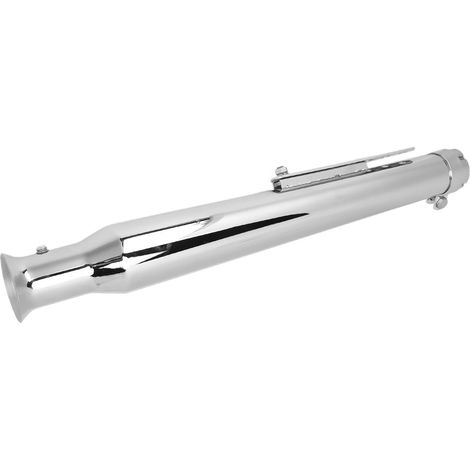 Tuyau d'échappement universel pour moto 45mm/1.8 pouce avec support coulissant, argenté (1/5)