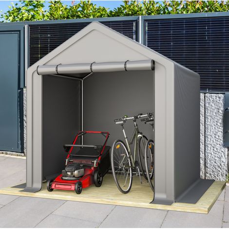 Garaje para bicicletas 190 x 170 x 200 cm en acero galvanizado gris oscuro HAVRYA (1/5)