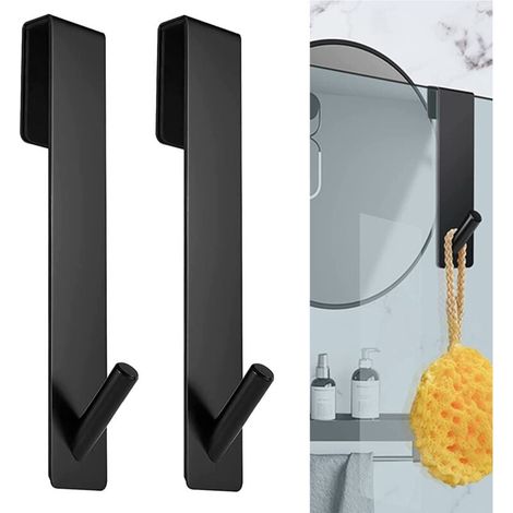 2 Stück Duschtürhaken – Handtuchhaken zum Aufhängen ohne Bohren – Duschhaken, Türhaken für rahmenlose Glasduschtüren (17,8 cm) (1/4)