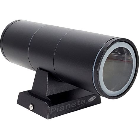 Applique da parete a cilindro per esterno luce sopra e sotto con attacco GU10 nero bianco grigio marrone Nero (1/5)
