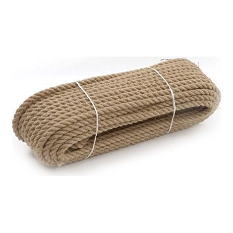 12mm / 30m Natural Jute Rope Twisted Braided Decking Garden Boating Cord Sash by Automotive World
