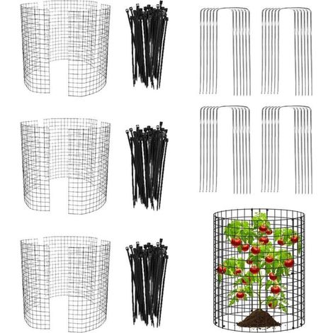 Lot de 3 protections pour plantes antirouille en maille métallique de 34,7 cm pour animaux de compagnie, pour empêcher les animaux d'entrer, cloche de jardin intérieure et extérieure (1/4)