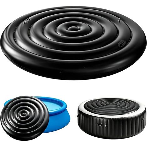 Housse de protection gonflable pour jacuzzi en plein air, économe en énergie, avec poignée, gonflage et dégonflage rapides et faciles, protection coupe-vent et imperméable (A 165 cm) (1/5)