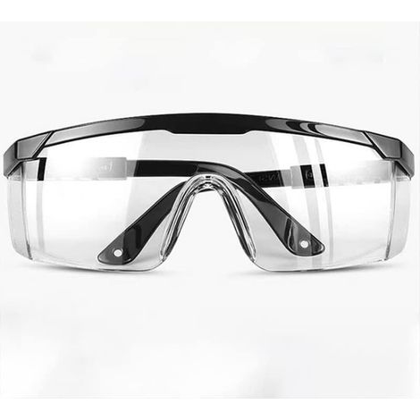 Lunettes de sécurité pliables pour laboratoire, noires et transparentes, en polycarbonate, coupe-vent, anti-poussière, anti-gouttelettes et résistantes aux chocs. (1/5)