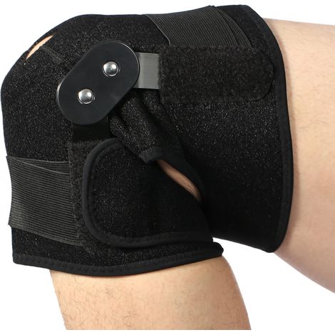 Genouillère de Sport Réglable, Compression Jambe, Protection Rotule avec Charnières Noires, Manche Respirant, Taille Unique (1/5)