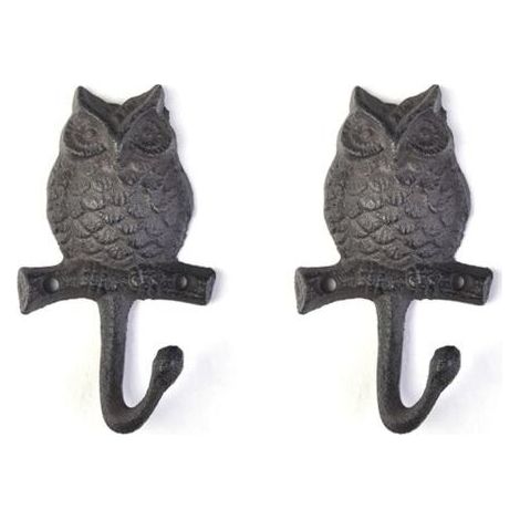 Stück (Eulen) Vintage-Wandhaken aus Gusseisen, Antik-Finish, Metallkleidung, Business-Kleiderhaken mit Tierkopfmotiv, dekorative Wohnaccessoires, Haken (1/5)