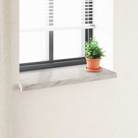vidaXL Appui de fenêtre Texture marbre 60 x 45 x 4,5 cm PVC