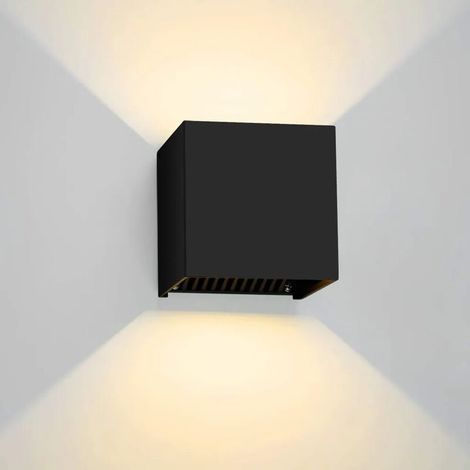 AGE Applique murale d'extérieur LED étanche 12 W avec angle de faisceau réglable IP65 Blanc chaud Applique murale LED intérieure et extérieure (12 W Noir Blanc chaud) (1/5)