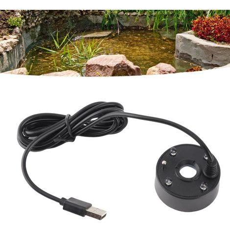 Atomiser USB Fontaine Écologique avec LED Colorées 5V pour Aquarium Jardin Rocaille Intérieur/Extérieur Noir (1/5)