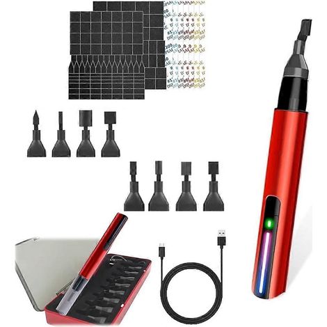 Mini ponceuse électrique à mouvement alternatif, rechargeable par USB, avec 3 vitesses réglables et 8 têtes de ponçage, outil idéal pour les travaux manuels. (1/5)