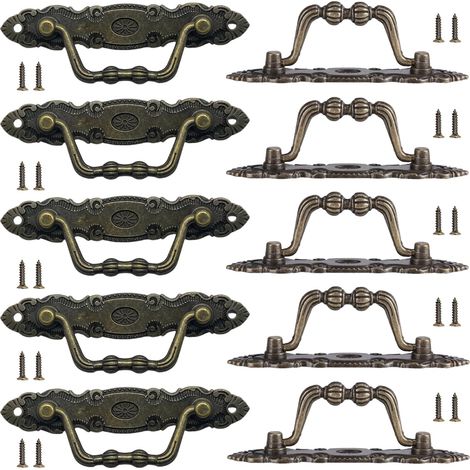 Poignées Porte Meubles Anciens, 12 Pièces Bouton de Tiroir Poignée Antique Armoires Avec à Vis pour Tiroir Armoire Meuble Cuisine Bouton de Porte de Placard Retro Poignées D'armoire (1/5)