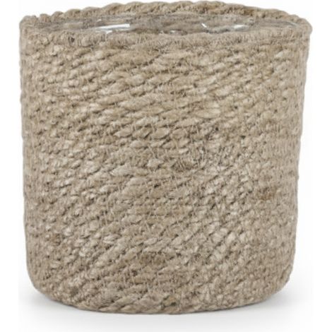 Panier Cache-Pot pour Plante en Fibres Naturelles Tressé Décoration Intérieure Naturel D 14 cm (1/5)