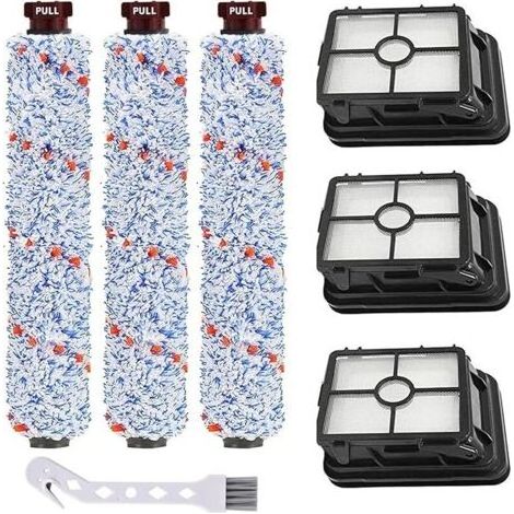 FENOPLASTICAFOREHILL Accessoires pour Bissell Crosswave 3 en 1 Lot de 3 filtres de rechange et 3 rouleaux multi-surfaces pour aspirateur Bissell CrossWave 1866 1785 2052 1713 2225N (1/5)