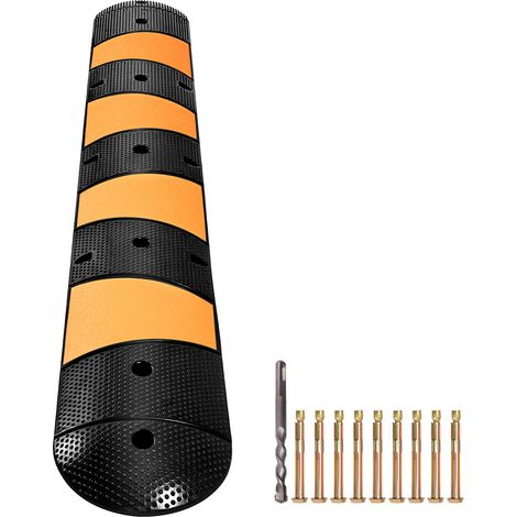 Mophorn Rampa Modulare in Gomma con Canale per Strade e Vialetti, Lunghezza 185 cm, Capacità di Carico Fino a 9980 kg, Ideale per Garage, Asfalto, Cemento e Vialetti