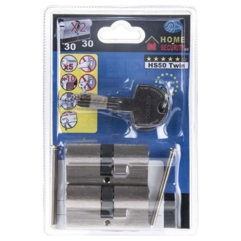 Cylindre premium HS50 Twin 30/30mm avec 5 clés horizontales et carte de propriété