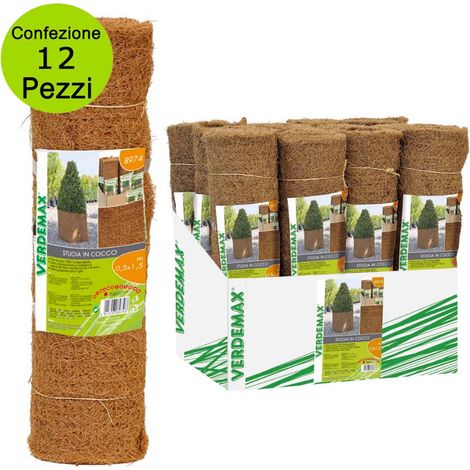 Multipack 12 pz telo pacciamatura 2 in 1 protezione dal gelo e impedisce la crescita dell'erba stuoia in cocco naturale 0,5 x 1,5 metri