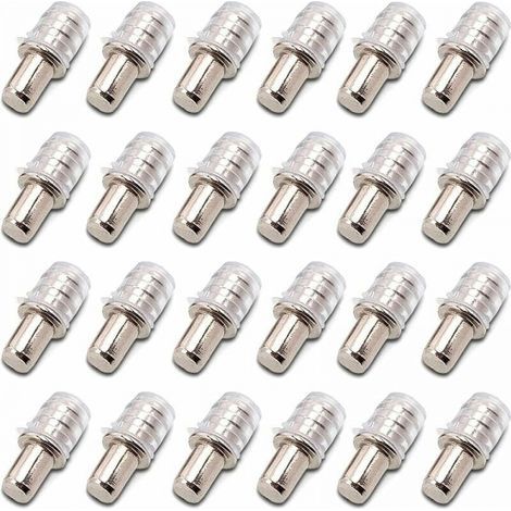 100 pièces Taquets D'étagère Support D'étagère Taquets à Enfoncer Taquet Support Tablette à Enfoncer 5 mm avec Manchon en Caoutchouc pour Étagère en Bois (1/5)