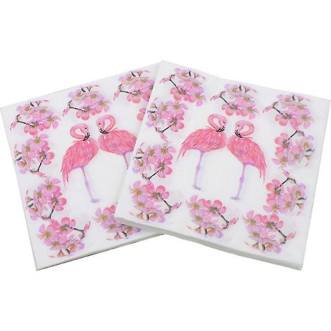 40 serviettes flamant rose (1/3)