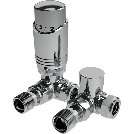 Chrome Corner Thermostatic Radiator Valve Pack (Pairs)