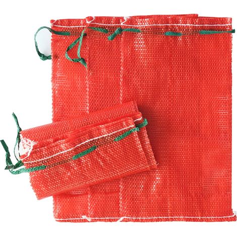 400 Stück Zwiebelnetze, 10 Pfund, 11"×18" Netz-Obst- und Gemüsebeutel, wiederverwendbar, atmungsaktiv, mit Kordelzug, für Zwiebeln, Kartoffeln, Zitrusfrüchte, Flusskrebse, Rot (400er-Packung) (1/5)