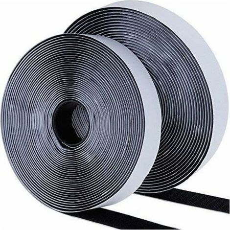 Ruban Auto-Adhésif Scratch Hook and Loop Tape for Frame Mount, 20mm x 25M - Noir