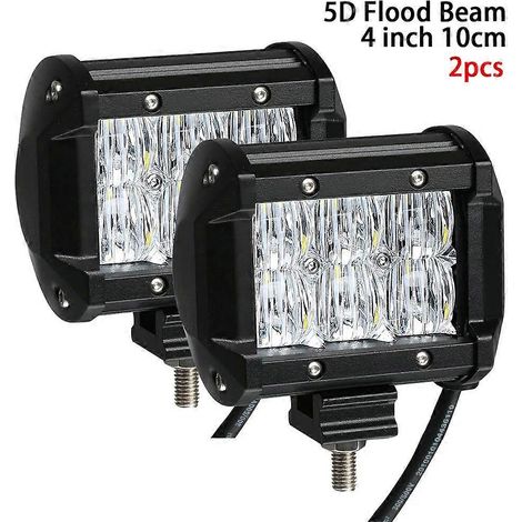 Projecteur de travail LED 4D 7 pouces 30 W avec puces LED Cree pour camions tout-terrain, faisceau combiné spot/flood, 4x4, quad, SUV, 12 V/24 V (2 unités). (1/5)