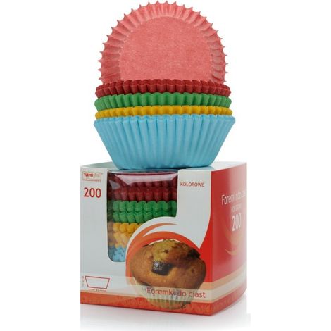Papier-Muffinförmchen 45 x 25 cm, farbig, 200 Stück