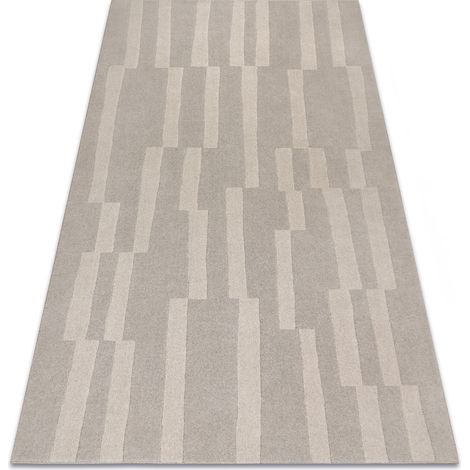Tappeto in lana TEXTURA 488.17.LA110 OSTA - Geometrica strutturale grigio / beige beige 67x130 cm