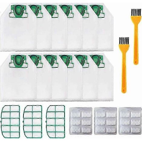 12 sacs pour aspirateur avec 3 filtres moteur, 18 pastilles parfumées, 2 brosses, (1/5)