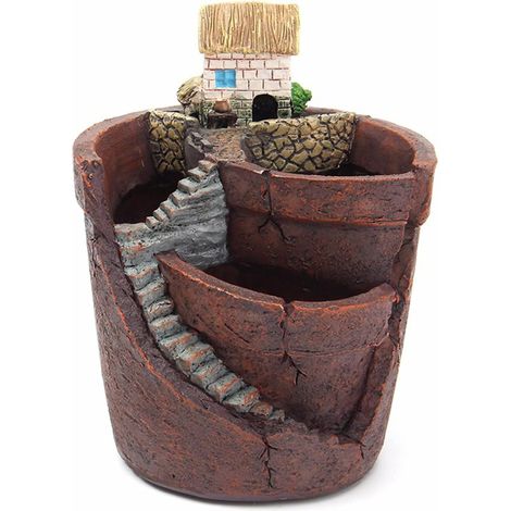 Jardinière suspendue en pot Microlandschaft pour décoration, résine, plante, maison (1/2)