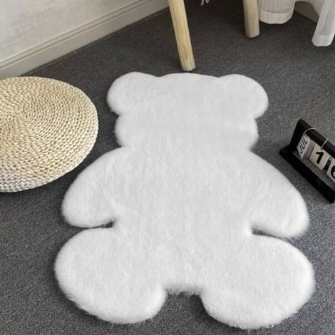 TrAdE Shop Traesio - Tappeto Cute Orsetto Pelliccia Fluffy Vari Colori Living Stanza Da Letto 90x120 - (1/5)