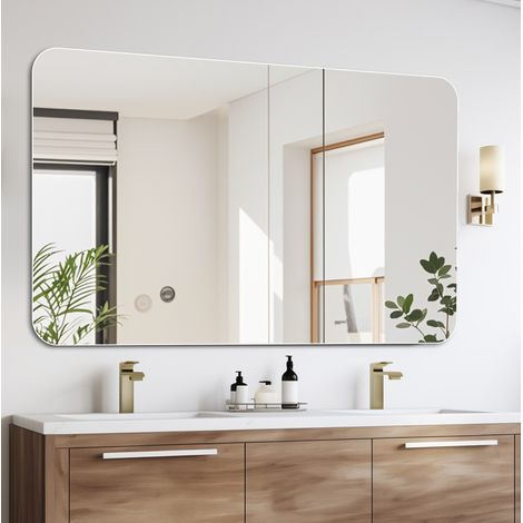 CHICFURN Specchio da bagno 60x100 cm senza cornice argento, orizzontale o verticale (1/5)