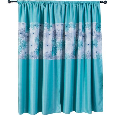 Rideau en polyester imprimé chrysanthème pour salon et chambre, décoration fenêtre bleue (1/5)
