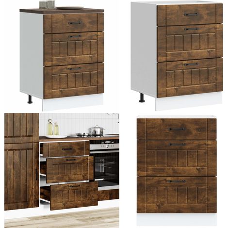 Mueble bajo de cocina Lucca roble ahumado - Almacenamiento bajo cocina - Mueble bajo cocina