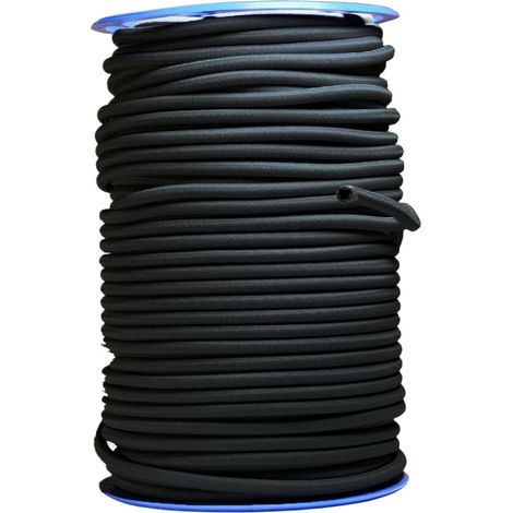 Sandow élastique Diamètre 9 mm 50 mètres Tendeur Couleur Noire Fixation Baches (1/3)