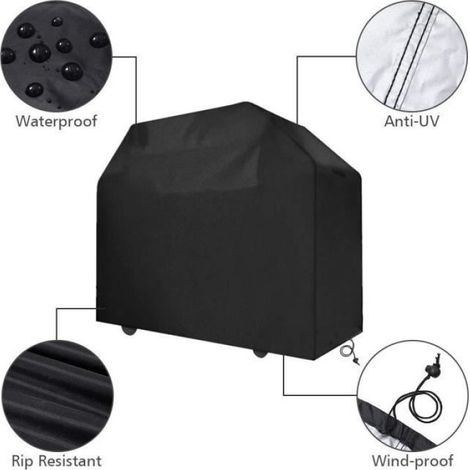 Housse Barbecue - Polyester Oxford 190T Imperméable UV Résistant - Pour Barbecue à Gaz Extérieur - 190x117x71cm (1/4)