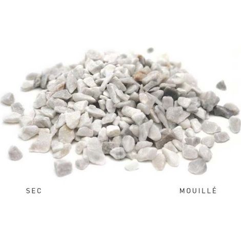 Gravier décoratif concassé blanc Carrare 8/12 mm – Sac de 10 kg – Résistant et drainant pour aménagements extérieurs et intérieurs – Secret Vert