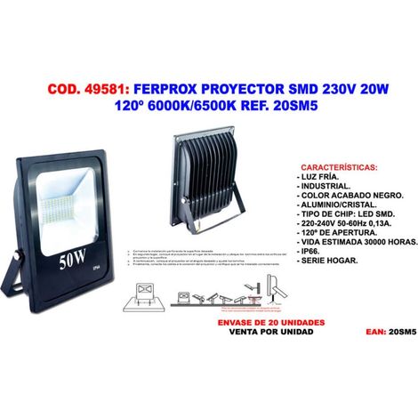 SMD-LED-Projektor 20W 230V 120° 6000K/6500K 20SM5