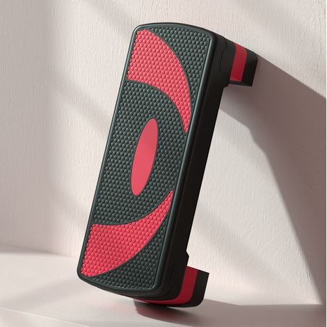 Step aerobico regolabile 3 altezze 10/15/20 cm, portata fino a 150 kg, nero e rosso OKMYHOME (1/5)