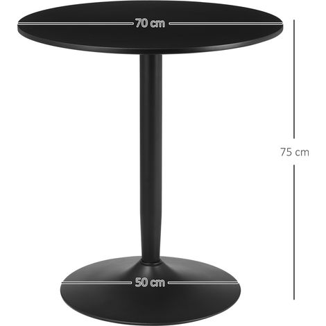 Table ronde Ø60cm pour 2 personnes, piètement acier, design moderne compact, idéale pour petits espaces, plateau résistant et gain de place optimal (1/5)