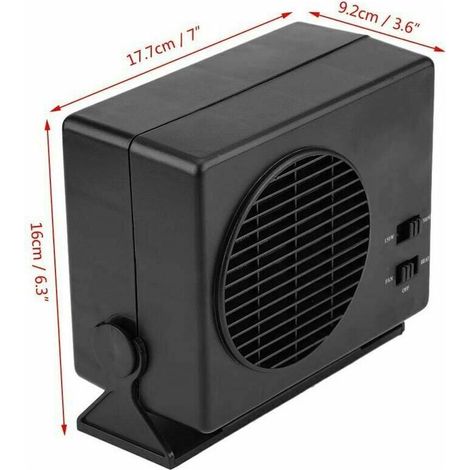 Chauffage soufflant électrique portable 300W 12V – Céramique – Débit d'air chaud 23A – Dégivreur de fenêtre et désembueur voiture