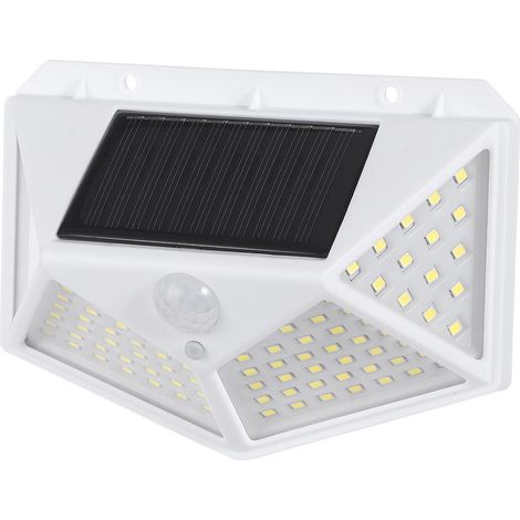 Lampe Solaire Murale Extérieure 100 Led Avec Capteur Infrarouge Étanche Pour Jardin Éclairage Sécurité Énergie Solaire Durable Facile À Installer 5.12X3.74X1.97In (1/5)